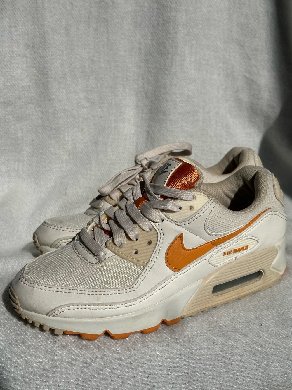 Nike Women’s Air Max Sneaker in White and Orange